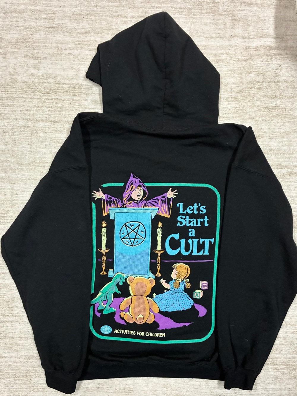 Men’s Large - Let’s Start a Cult Black Hoodie